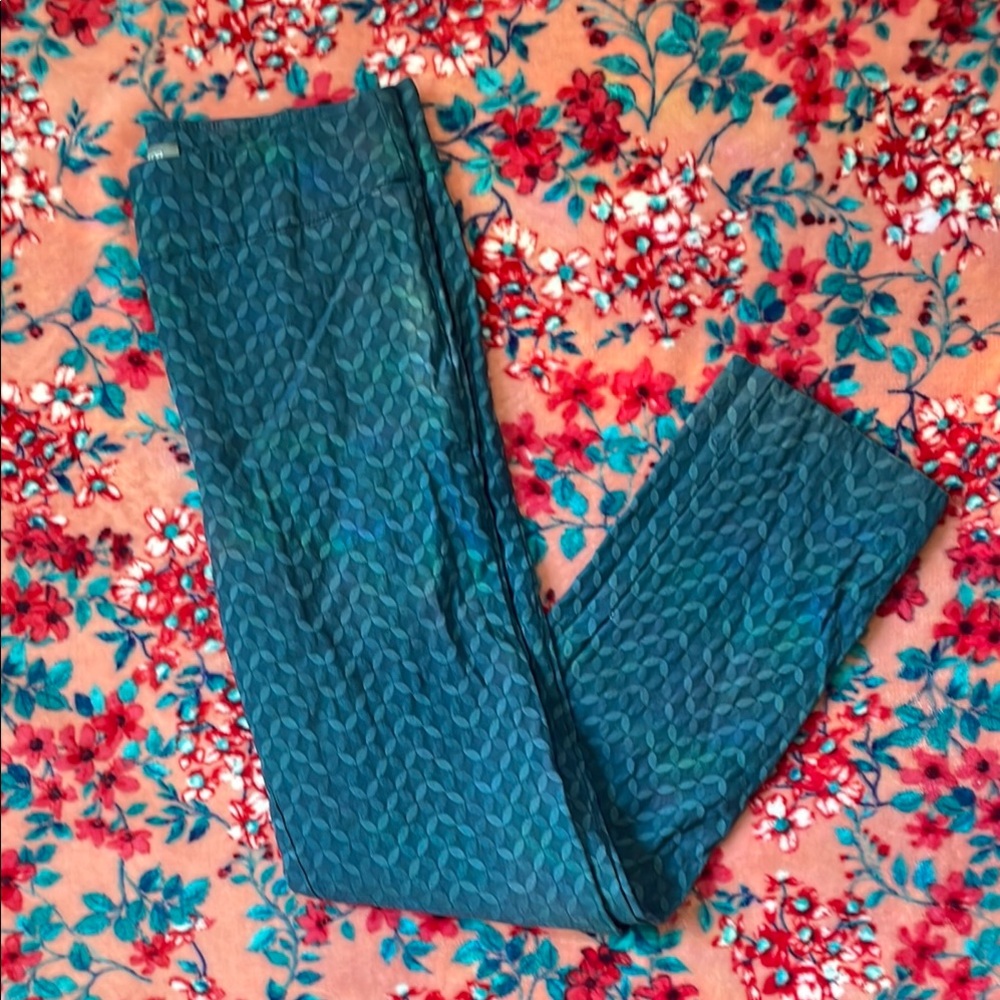 Teal Textured Pants